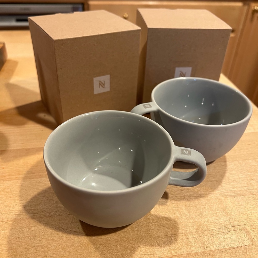 NWT Nespresso Gray Coffee Cups Set